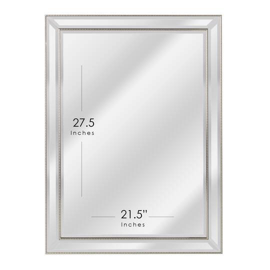 Head West Beaded Champagne Silver Framed Wall Vanity Mirror & Medicine Cabinet